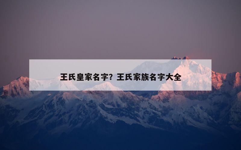 王氏皇家名字？王氏家族名字大全