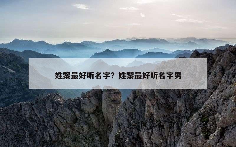 姓黎最好听名字？姓黎最好听名字男