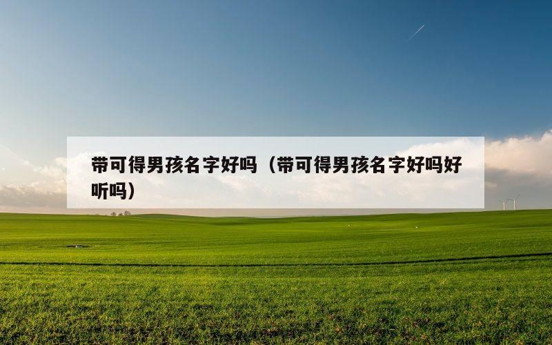 带可得男孩名字好吗（带可得男孩名字好吗好听吗）