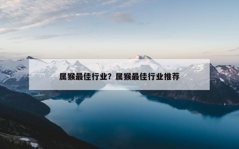 属猴最佳行业？属猴最佳行业推荐