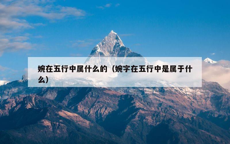 婉在五行中属什么的（婉字在五行中是属于什么）