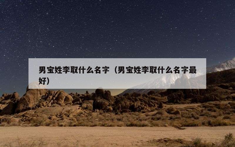 男宝姓李取什么名字（男宝姓李取什么名字最好）