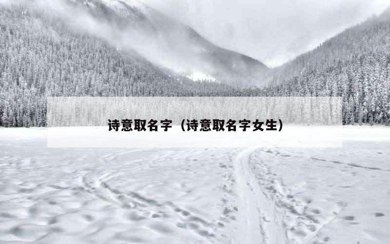 诗意取名字（诗意取名字女生）
