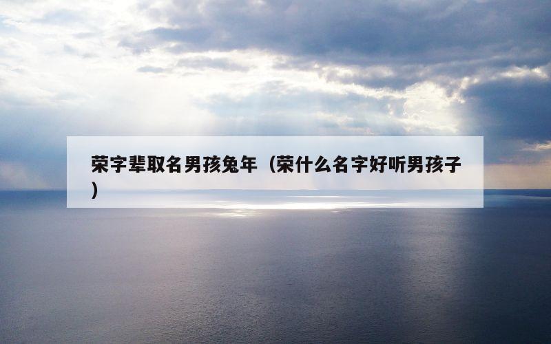 荣字辈取名男孩兔年（荣什么名字好听男孩子）
