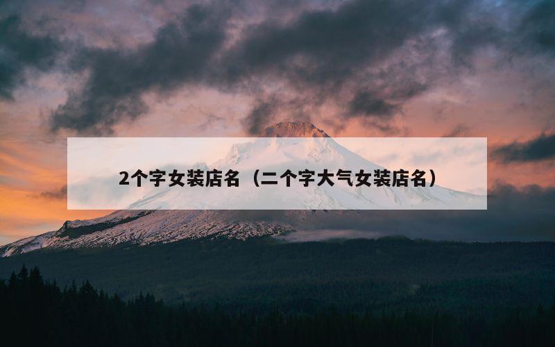 2个字女装店名（二个字大气女装店名）