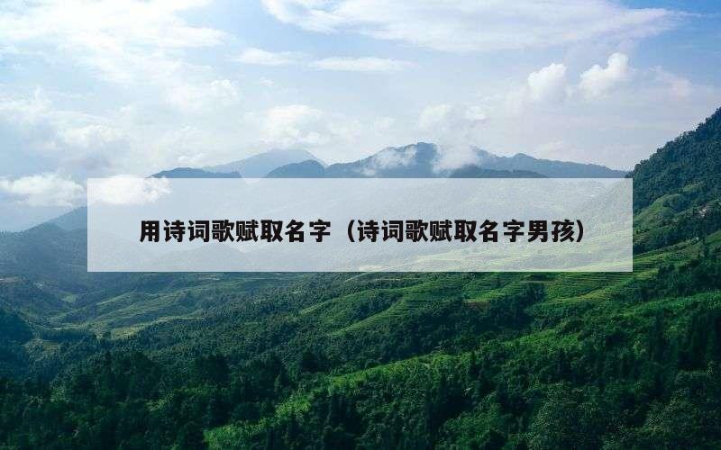 用诗词歌赋取名字（诗词歌赋取名字男孩）