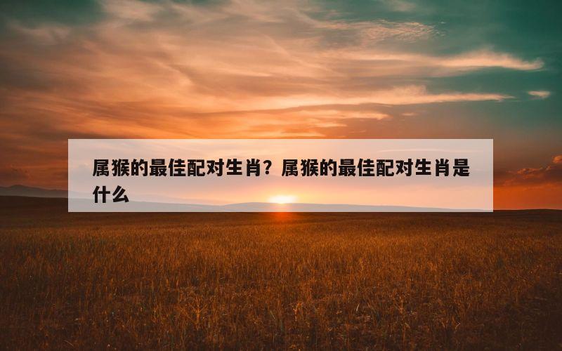 属猴的最佳配对生肖？属猴的最佳配对生肖是什么