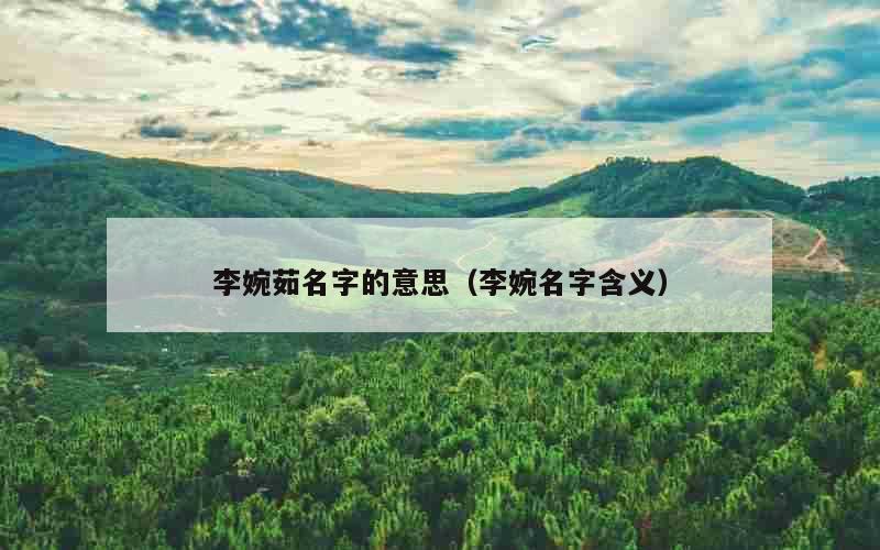 李婉茹名字的意思（李婉名字含义）