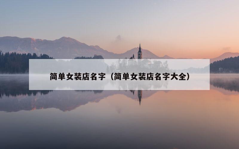 简单女装店名字（简单女装店名字大全）