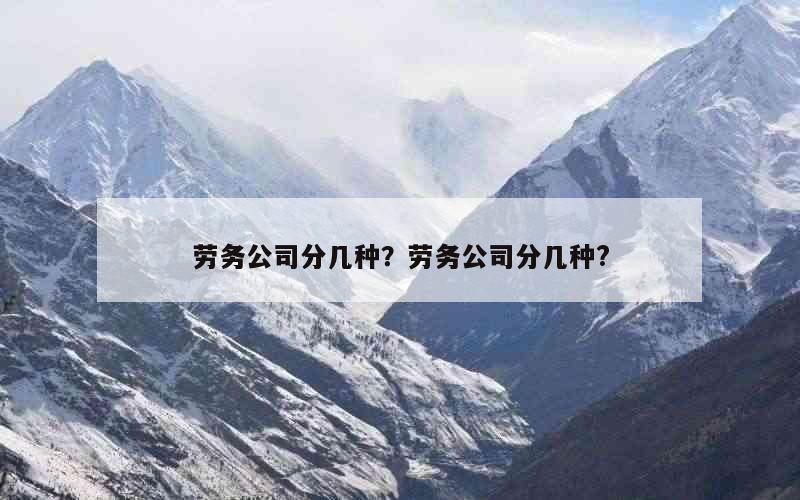 劳务公司分几种？劳务公司分几种?
