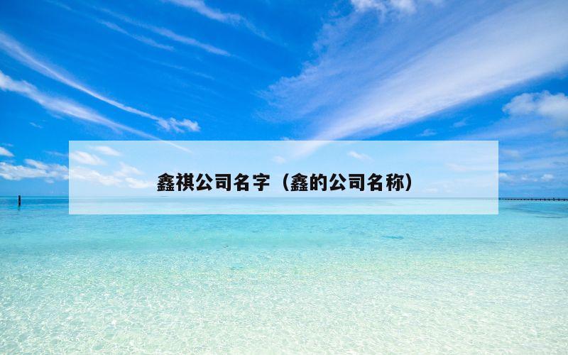 鑫祺公司名字（鑫的公司名称）