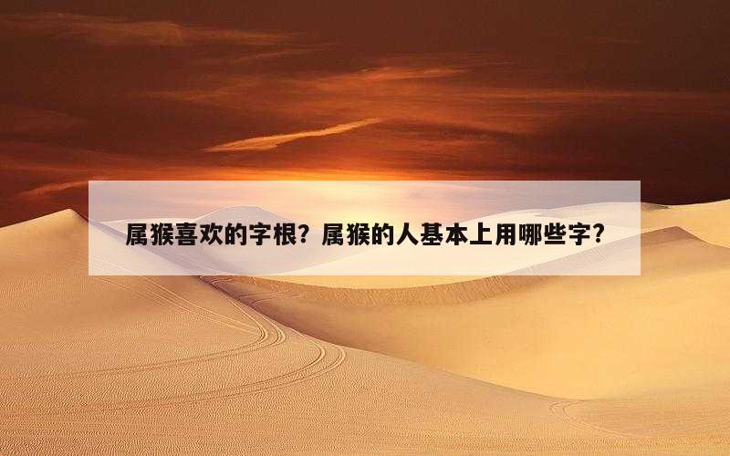 属猴喜欢的字根？属猴的人基本上用哪些字?