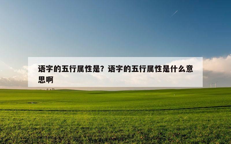 语字的五行属性是？语字的五行属性是什么意思啊
