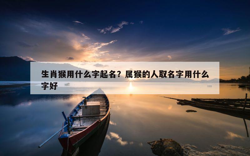生肖猴用什么字起名？属猴的人取名字用什么字好