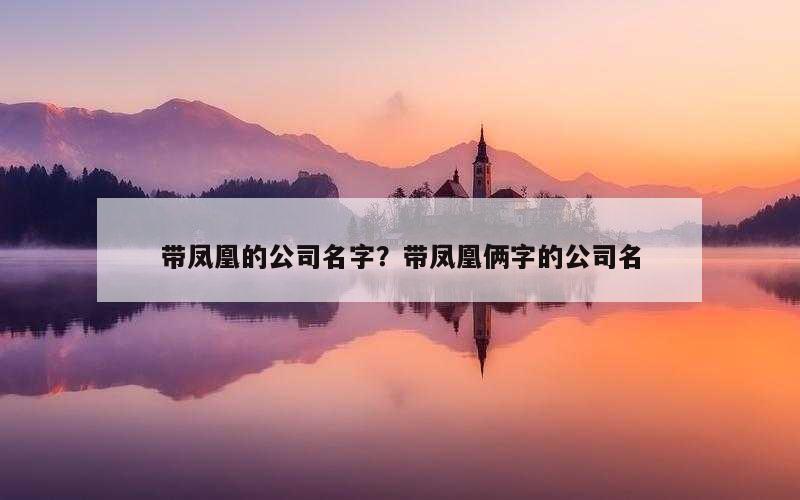 带凤凰的公司名字？带凤凰俩字的公司名