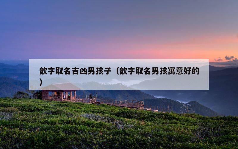歆字取名吉凶男孩子（歆字取名男孩寓意好的）