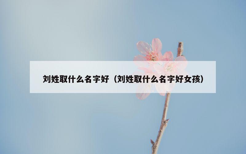 刘姓取什么名字好（刘姓取什么名字好女孩）
