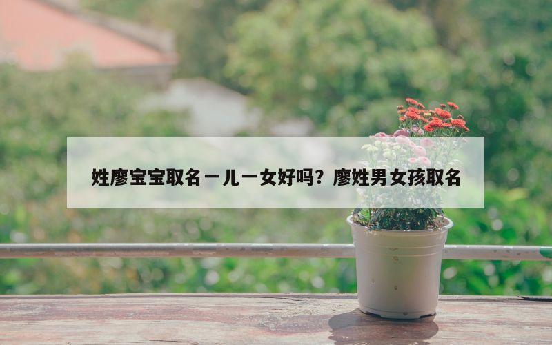姓廖宝宝取名一儿一女好吗？廖姓男女孩取名