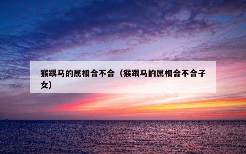 猴跟马的属相合不合（猴跟马的属相合不合子女）