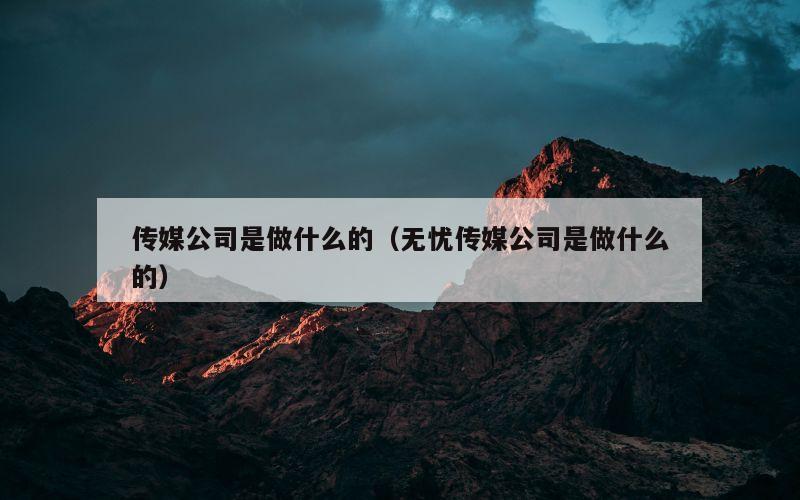 传媒公司是做什么的（无忧传媒公司是做什么的）