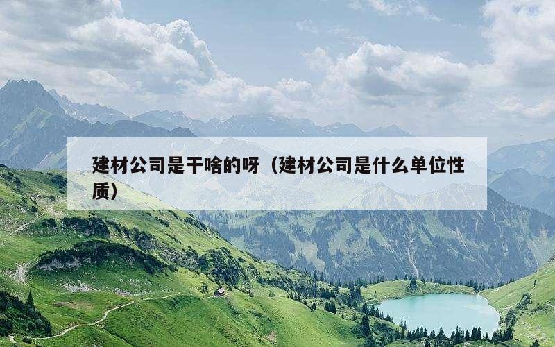 建材公司是干啥的呀（建材公司是什么单位性质）