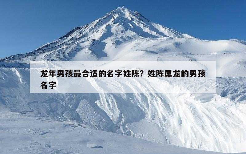 龙年男孩最合适的名字姓陈？姓陈属龙的男孩名字
