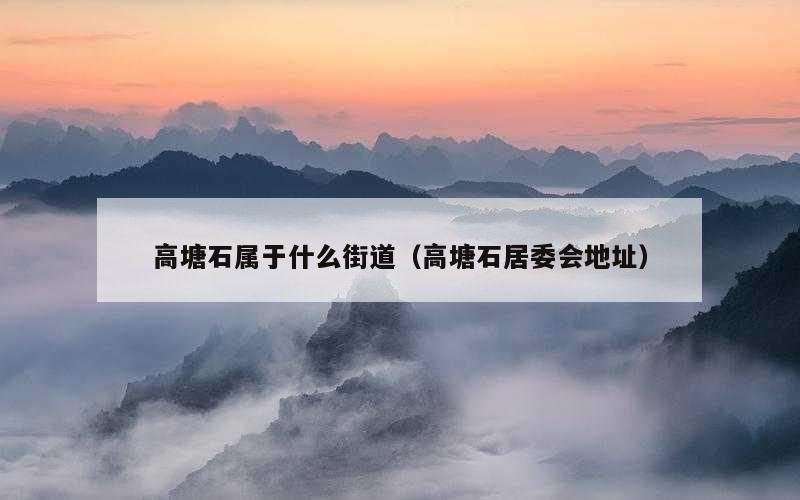 高塘石属于什么街道（高塘石居委会地址）