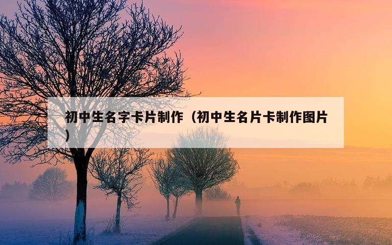 初中生名字卡片制作（初中生名片卡制作图片）