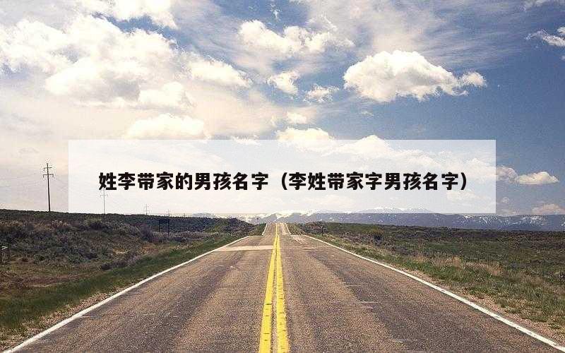 姓李带家的男孩名字（李姓带家字男孩名字）
