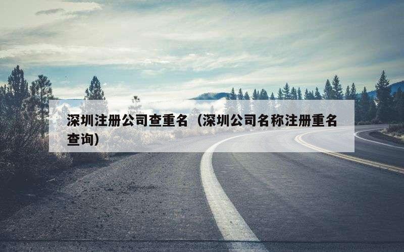 深圳注册公司查重名（深圳公司名称注册重名查询）