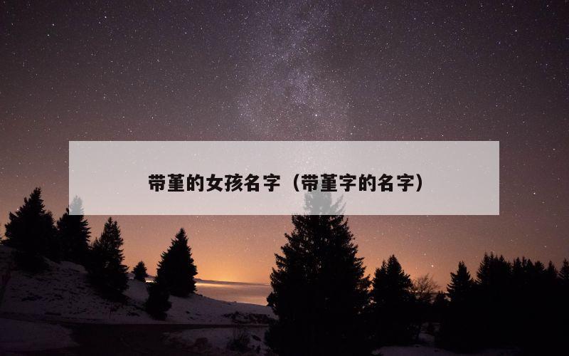 带堇的女孩名字（带堇字的名字）