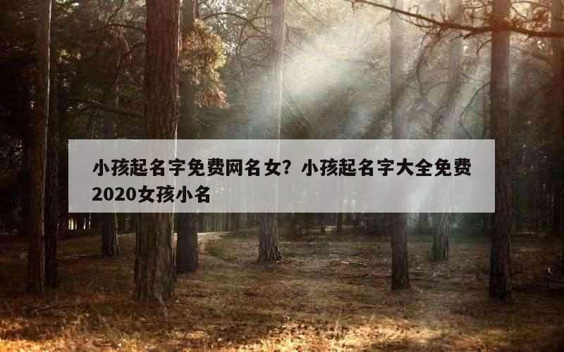 小孩起名字免费网名女？小孩起名字大全免费2020女孩小名