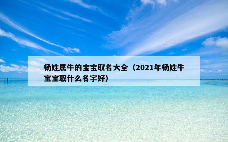 杨姓属牛的宝宝取名大全（2021年杨姓牛宝宝取什么名字好）