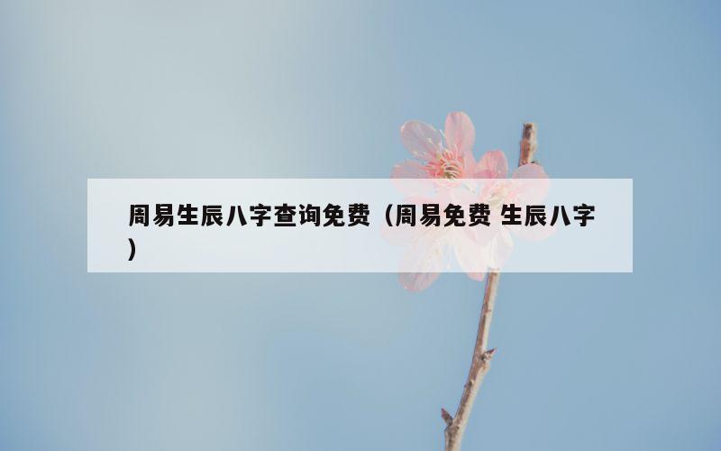 周易生辰八字查询免费（周易免费 生辰八字）