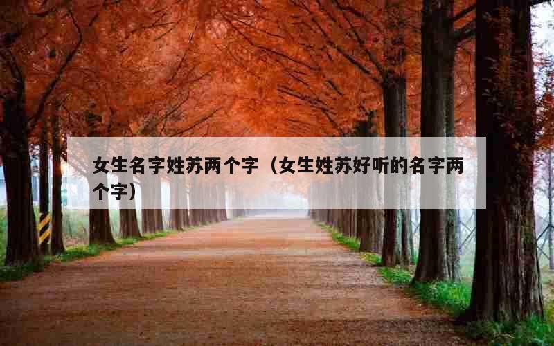 女生名字姓苏两个字（女生姓苏好听的名字两个字）