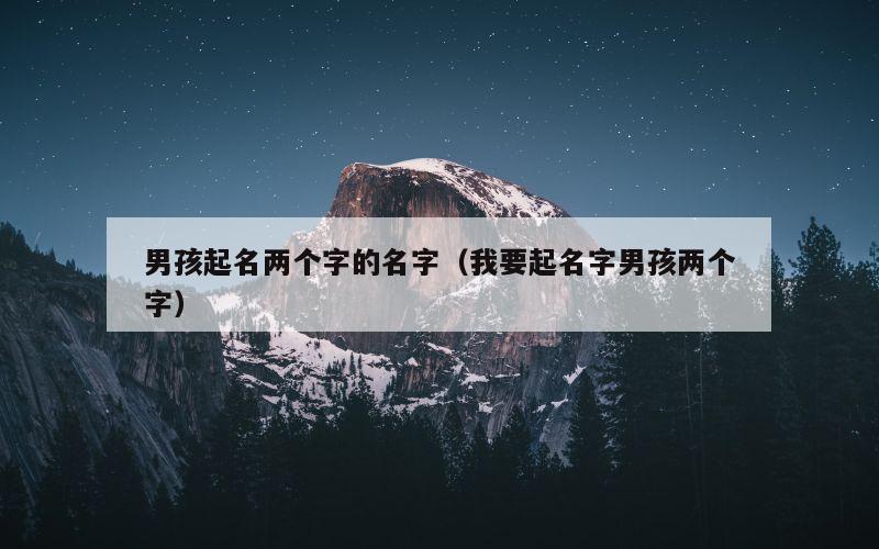 男孩起名两个字的名字（我要起名字男孩两个字）
