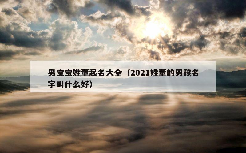 男宝宝姓董起名大全（2021姓董的男孩名字叫什么好）
