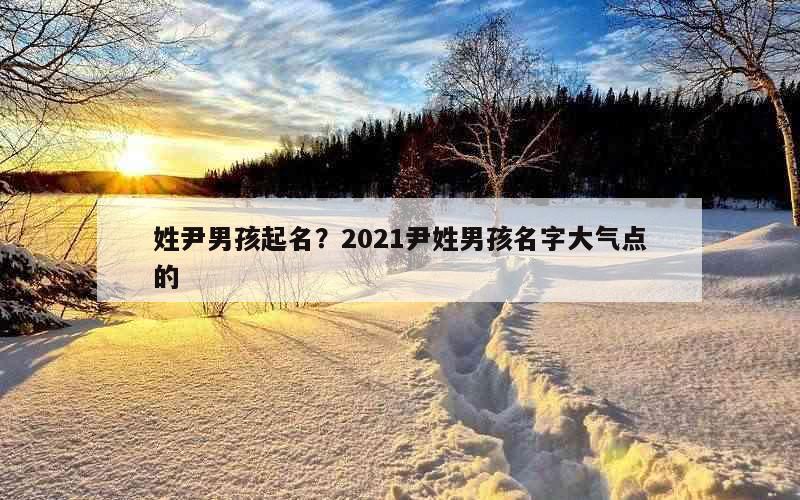 姓尹男孩起名？2021尹姓男孩名字大气点的