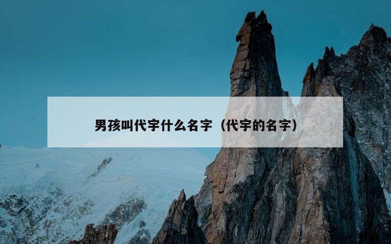 男孩叫代宇什么名字（代宇的名字）