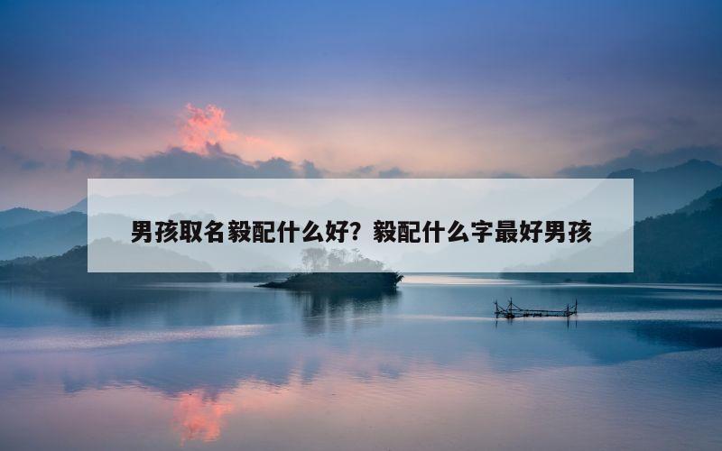 男孩取名毅配什么好？毅配什么字最好男孩