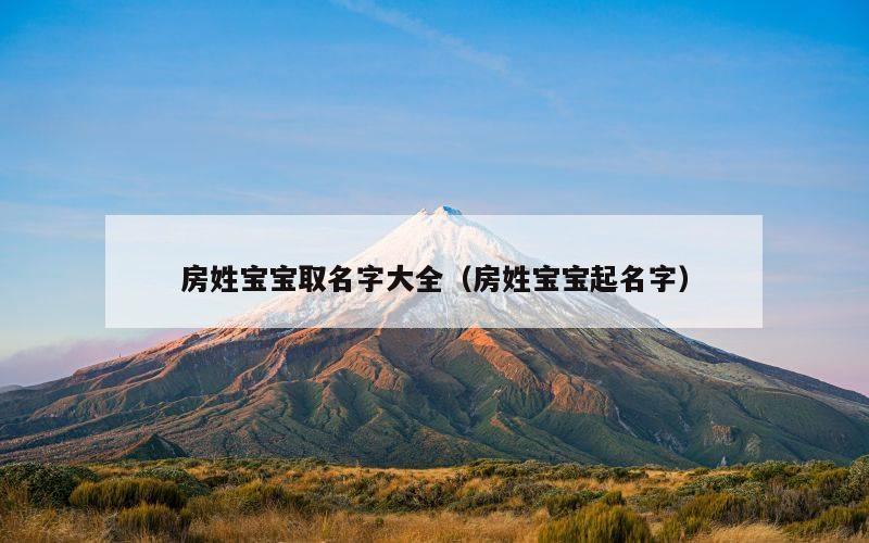 房姓宝宝取名字大全（房姓宝宝起名字）