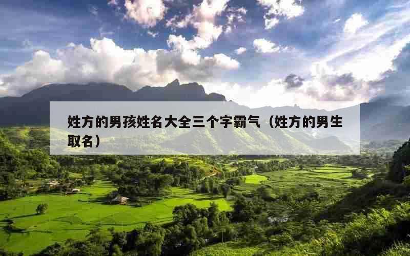 姓方的男孩姓名大全三个字霸气（姓方的男生取名）