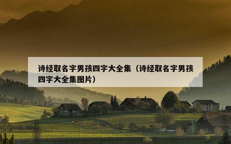 诗经取名字男孩四字大全集（诗经取名字男孩四字大全集图片）