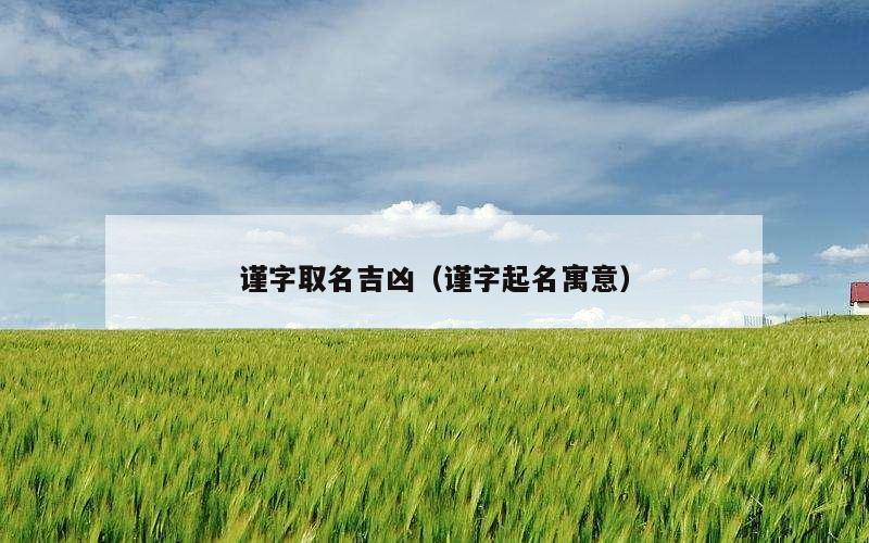 谨字取名吉凶（谨字起名寓意）
