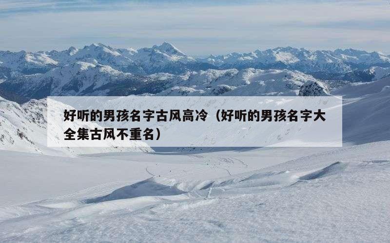 好听的男孩名字古风高冷（好听的男孩名字大全集古风不重名）
