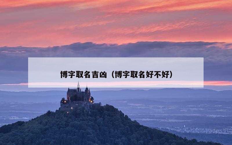 博字取名吉凶（博字取名好不好）