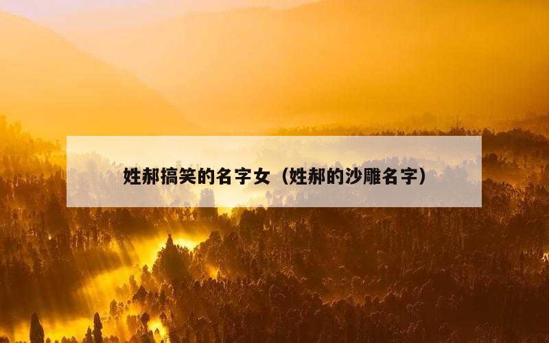 姓郝搞笑的名字女（姓郝的沙雕名字）