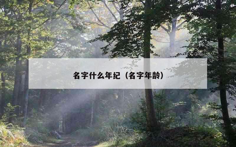 名字什么年纪（名字年龄）