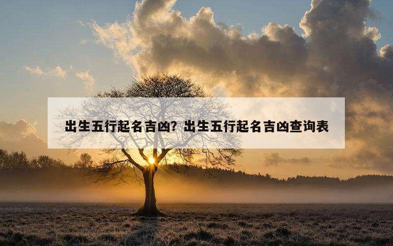 出生五行起名吉凶？出生五行起名吉凶查询表