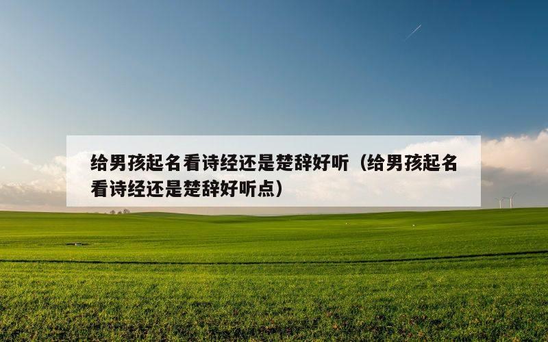 给男孩起名看诗经还是楚辞好听（给男孩起名看诗经还是楚辞好听点）